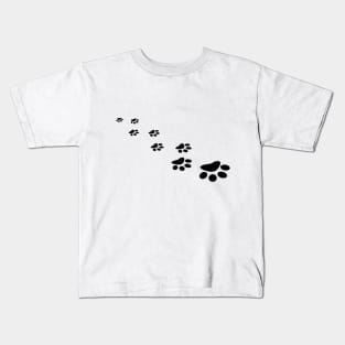 Image: Animal paw prints (black) Kids T-Shirt